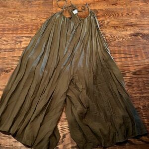 Wide leg capri jumpsuit